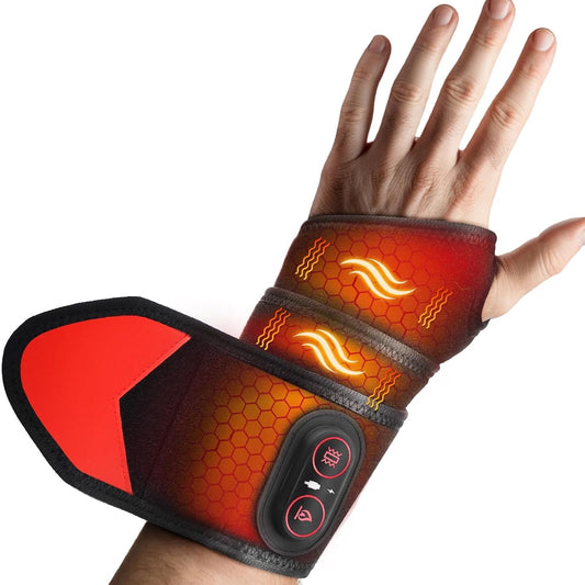 Portable Cordless Heated Wrist & Hand Massager – Rechargeable Comfort Wrap with Heat & Vibration Therapy for Pain Relief